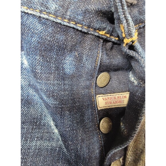 Polo Ralph Lauren Jeans Mens 36 34x32 Slim Straight Varick Distressed Honeycomb - Picture 10 of 16